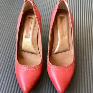 Calvin Klein Jeans Red Leather 👠 Heels sz 6